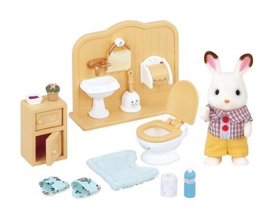 Sylvanian Families Doll & Furniture Set [Chocolate Rabbit Boy & Furniture Set] DF-09 ST Mark Ages 3+ Toy Dollhouse Sylvanian Families Epoch Co., Ltd.