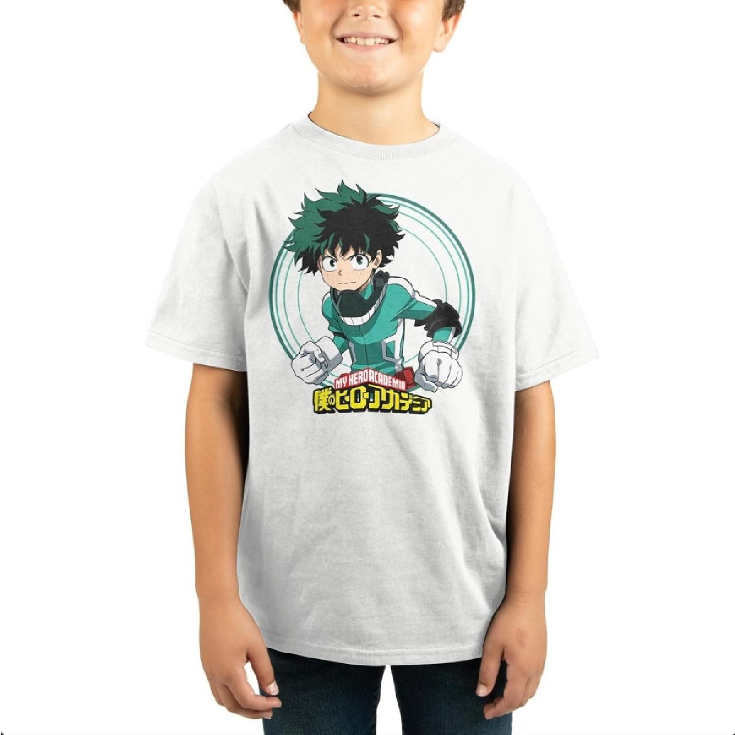 Bioworld My Hero Academia Deku Logo White Kids T-Shirt S