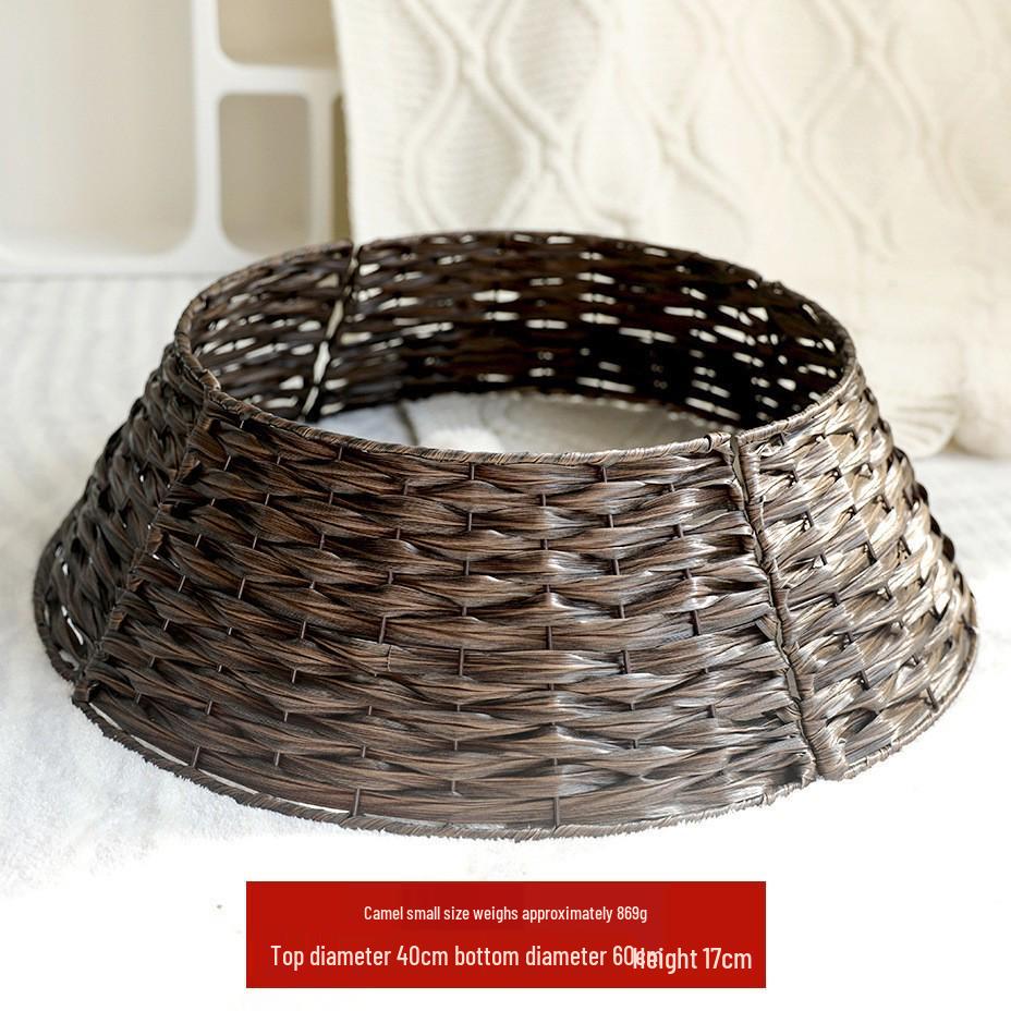 Hand-Woven Christmas Tree Skirt Basket Ornament 