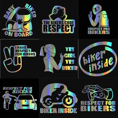 Respect For Bikers Motorcycles Reflective Stickers Motor Body Helmet Personalized Vinyl Film Decal Motorcycle Tuning Accessories