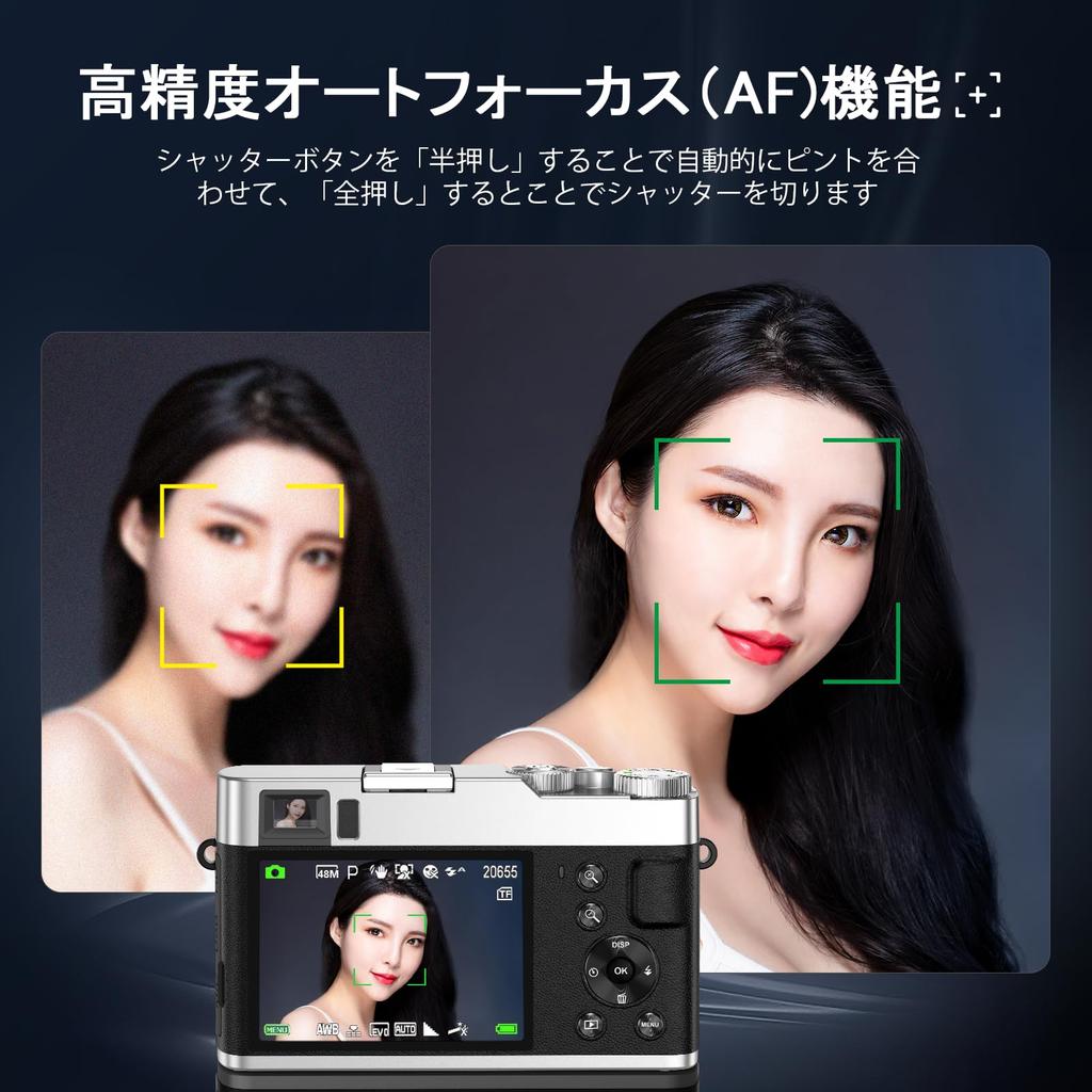 NEZINI 4K Digital Vlogging Image Optical Mode 16x LED Hot External Includes Two 32GB Perfect for New or Christmas Camera, Autofocus, 48MP, Camera,