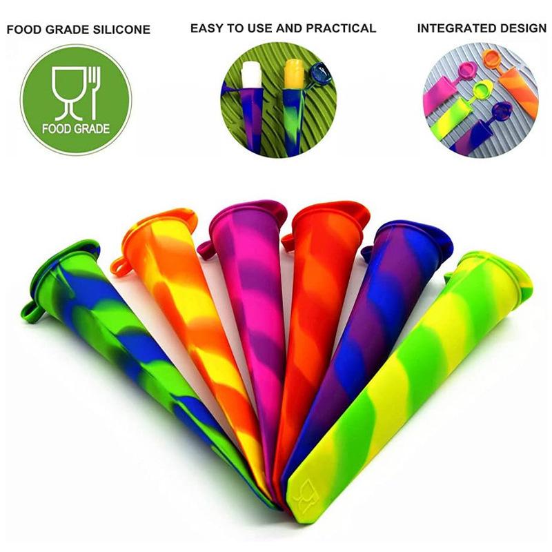 Silicone Ice Cream Cone Popsicle Mold with Lid - Baby Food & DIY Dessert Container