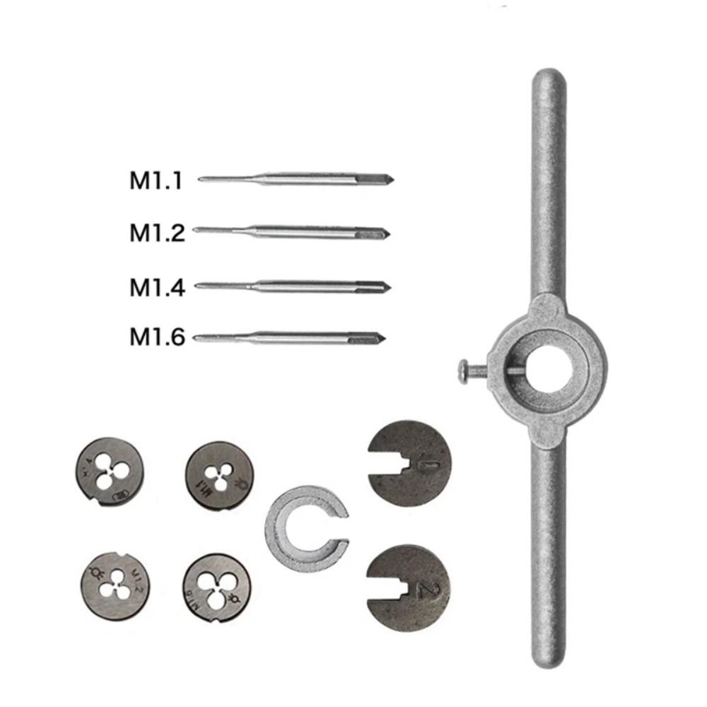 

12 PCS M1-M1.6 Mini Tap Wrench Set Hand Thread Metric Taps Useful Wrench Handle Kit Model Making