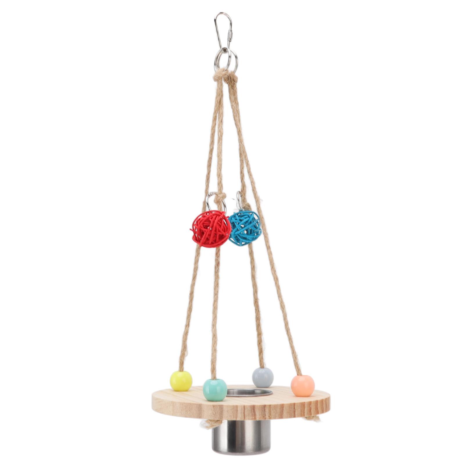 

Bird Feeding Cup Stainless Steel Interesting Parrot Feeding Hanging Cup for Parrot Cage Budgie