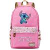 Lilo Stitch Backpack In Pink Or Blue Perfect For School Or Travel Made From High-quality Oxford Cloth