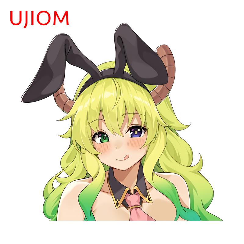 

UJIOM Зазираюча Мила Лукоа Наклейка на Стіну Вушка Кролика Креативна Смішна Жвава Графіті Наклейка Декор для Ігрової Кімнати Корпусу Комп ютера 13cm