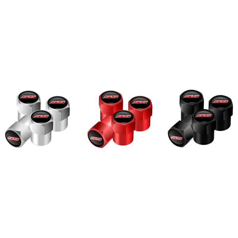 4Pcs Car Styling SS Logo Emblem Metal Car Wheel Tire Cover Air Valve Stem Caps For Cruze Camaro Captiva SS Sport