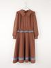 L By L Brown Banded Collar Dress