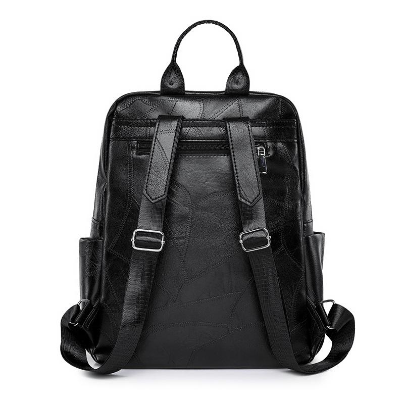 Rucsac de mare capacitate din piele moale Rucsac de culoare solidă pentru femei Geantă de călătorie pentru computer