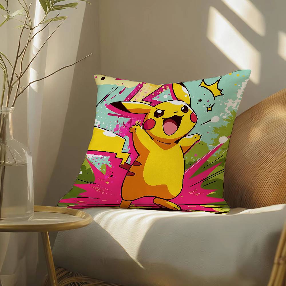 Pokemon Adventure Partners Anime Plush Pillow Cover Soft Short Plush Cushion Cover For Sofa Bedroom Home Decor Gift