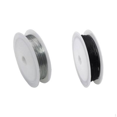 2 Rolki Kolorowy Drut Rzemieślniczy do Prasowania do Wyrobu Biżuterii DIY , Argent Czarny, 10mx0.4mm