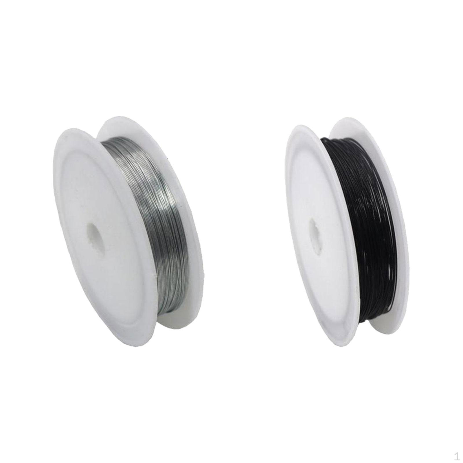

2 рулона цветной крафт-проволоки для рукоделия, изготовления ювелирных изделий, товары для DIY, серебристый, черный, 10мx0.4мм