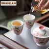2pc/lot Hand-painted Peach Blossom Teacup Creative Tea Bowl Cute Cup Tea-tasting Smelling Cup Chazhan Master Cups Teaware 50ml