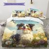Australian Shepherd dog Pattern Bedding Home Decoration Birthday Gift (1 * duvet cover + 2 * pillowcase, without core)
