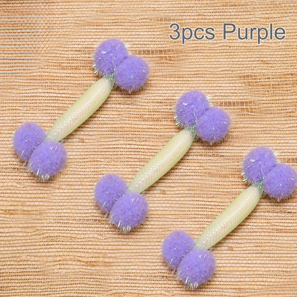 3pcs Cute Plush Ball Cat Toy Elastic Mesh Tube Kitten Pet Toy