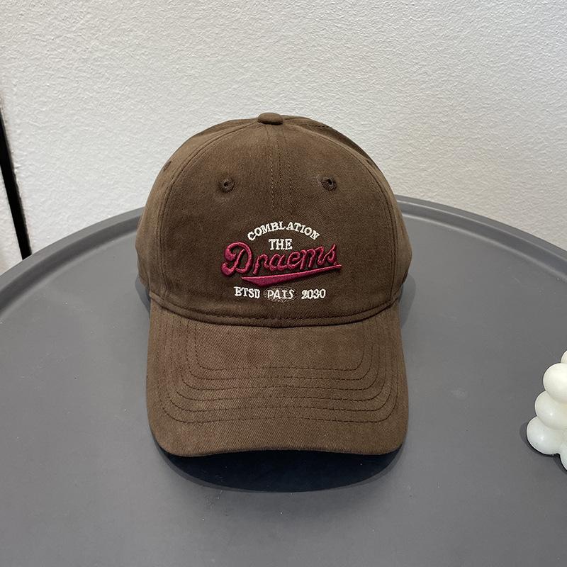High Quality Embroidered Letter Baseball Cap, Male and Female Couples Trendy Brand Four-season Cap, Retro Soft Top Hat