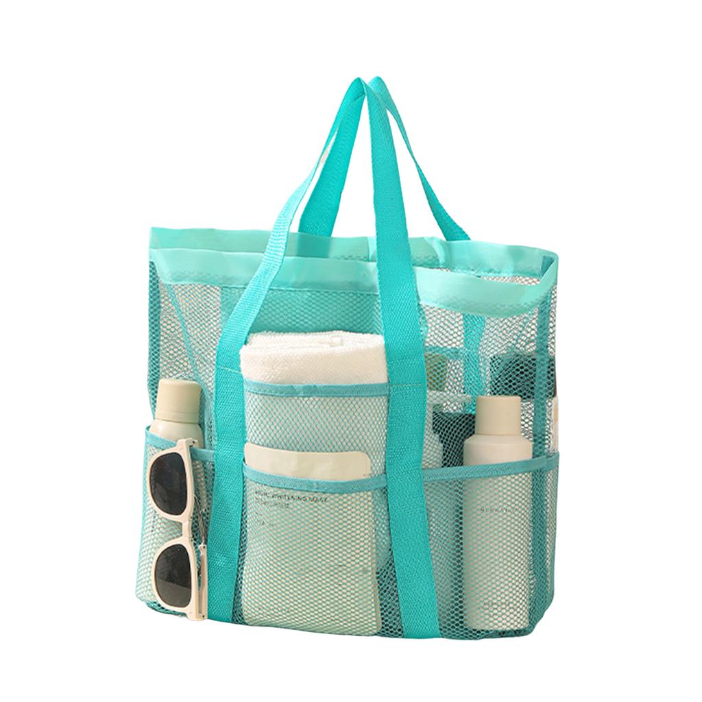 Large Capacity Hand-held  Nylon Mesh Beach Supplies Storage Bag for Women Mother Vacation Use