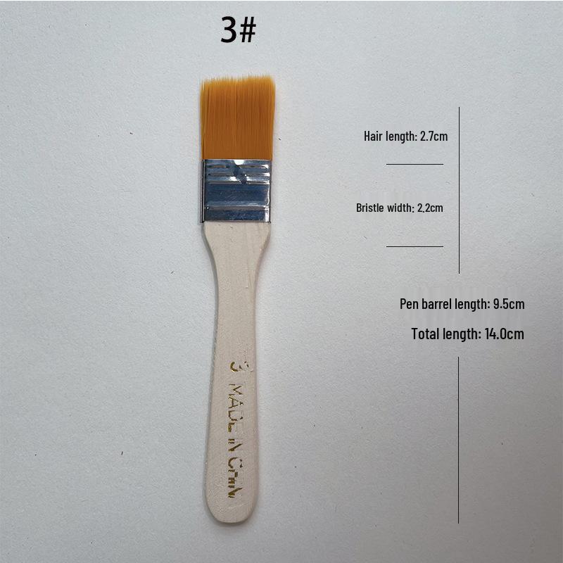 Nylon Bristle Brush with Wood Handle - Versatile for Painting, BBQ, and Cleaning