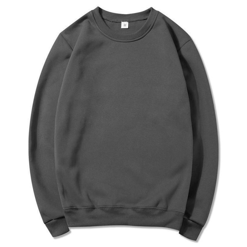 Unisex Fleece Sweatshirt Casual Sports Pullover Solid Color Long Sleeve Top Men Women
