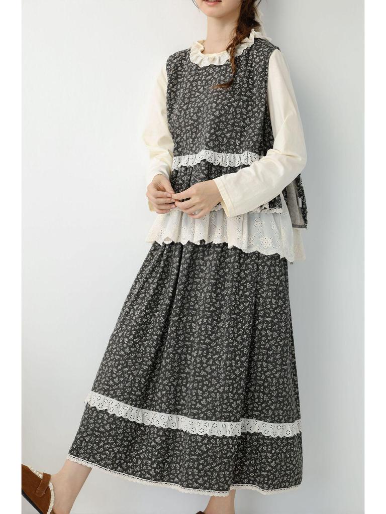 2026 Spring Mori Girl Floral Cotton Linen Jacket & Skirt Set - Casual Women's Suit