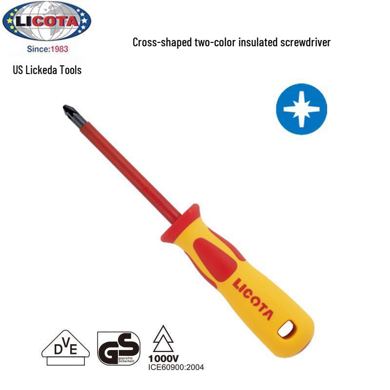 LICOTA VDE Insulated Phillips Head Screwdriver, PZ0-3 ASD-930600 PZ0 x 60MM