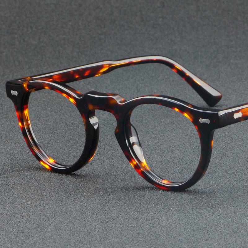 VCKA Vintage Acetate Myopia Glasses Frame Luxury Small Classic Men Women  Prescription Optical   Retro Eyewear -0.50 To -10.0