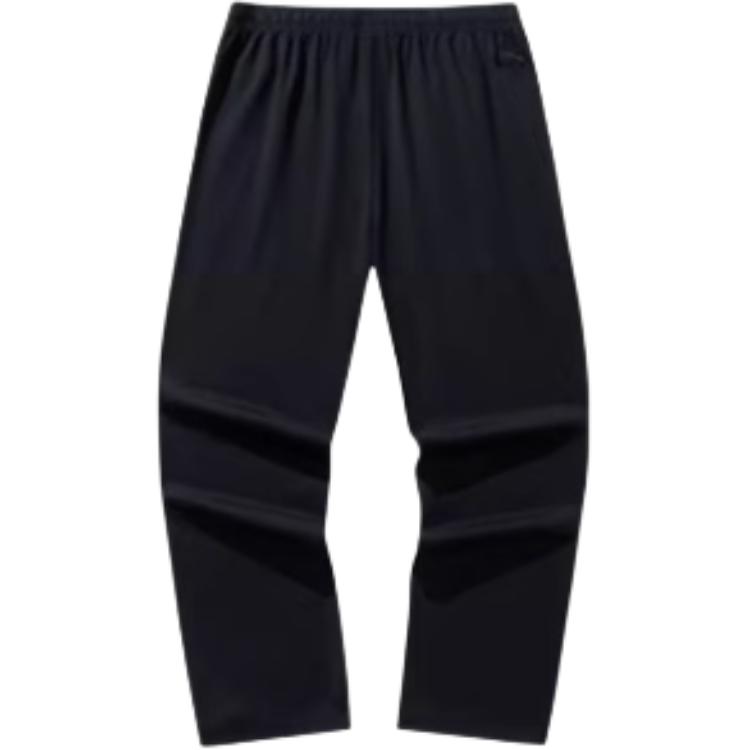 Anta Casual Simple Solid Color Straight Loose Fit Knit Sports Pants Men Bottoms Basic-Black 152528310S-2