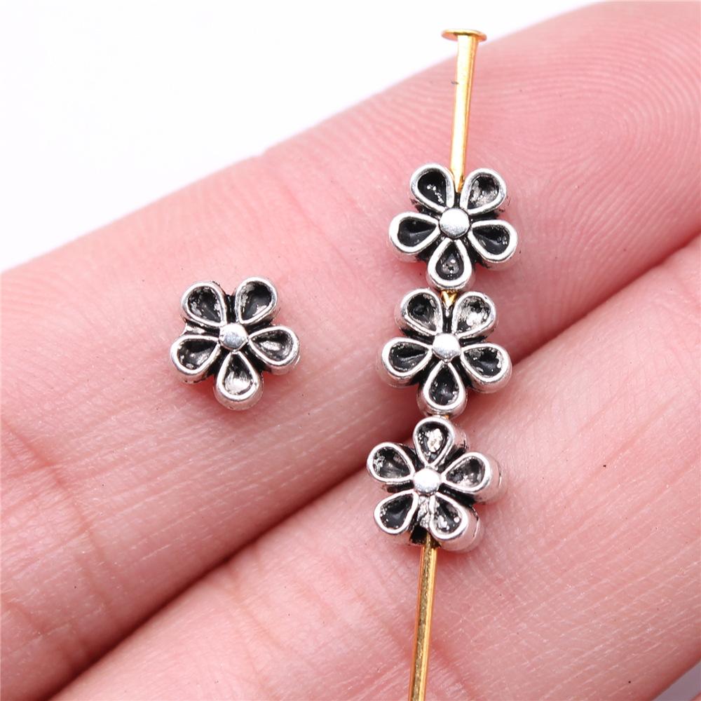 20pcs Flower Small Hole Bead Charms For Jewelry Making DIY Crafts Making Findings Handmade Tibetan Jewelry