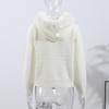 Long-sleeved Fur Collar Hooded Sweater Autumn and Winter Inner and Outer Wear Dual-purpose Ladies Solid Color Zipper Blouse Slim Knit Ladies Cardigan