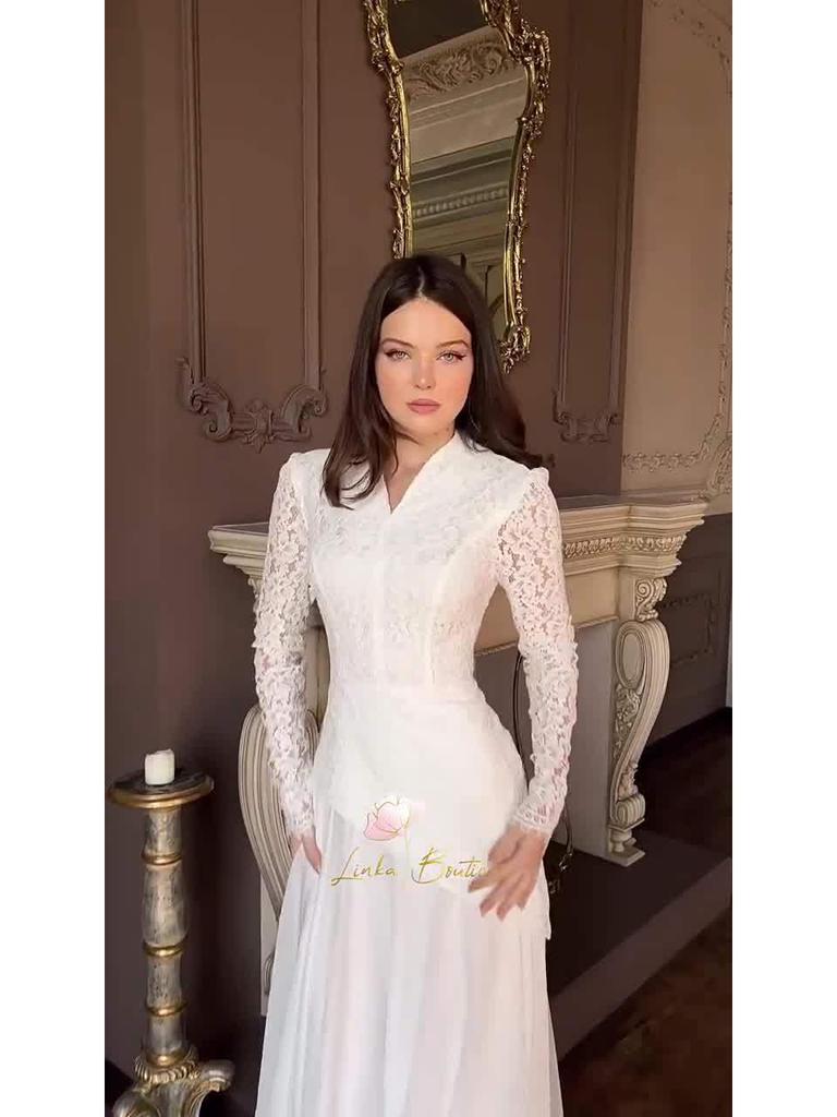Spring 2025 Elegant Retro Long Sleeve Waist-Cinching Dress