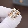 Xiaohongshu Recommends Popular Jewelry, Trendy Niche Group Zircon Ring for Women, Exquisite Horse Eye Ring.