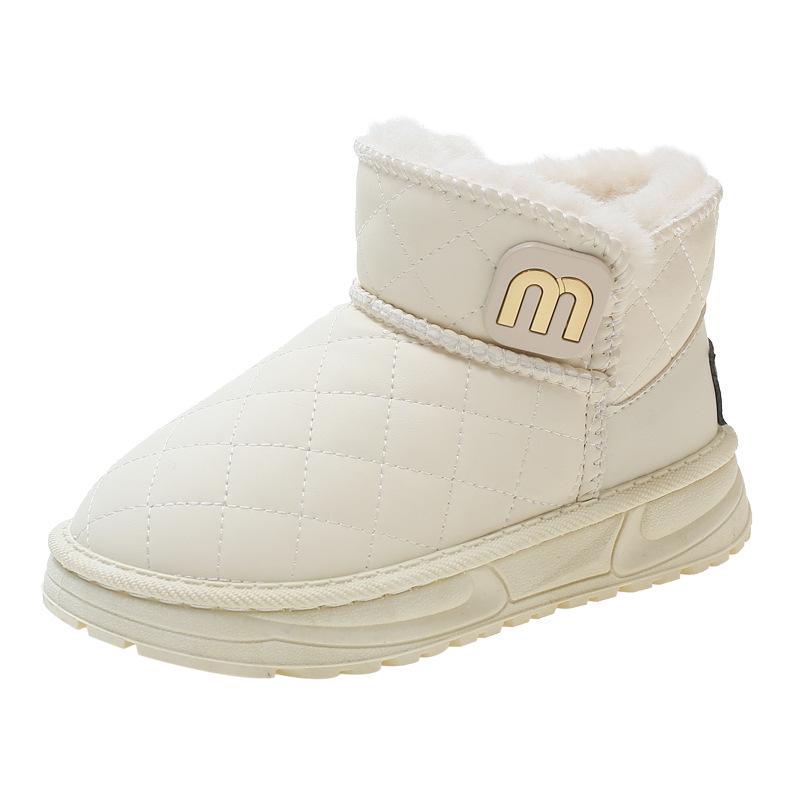 2025 Winter Kids' Mid-Calf Snow Boots: Thick Warm Velvet, Short Style for Girls and Boys