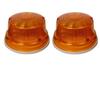 2-Pack Universal Round Amber LED Tail & Indicator Lights | 24V Trailer Turn Signal Lamps for RV, Truck, Tractor, Hinomoto, Kubota, Iseki, Yanmar