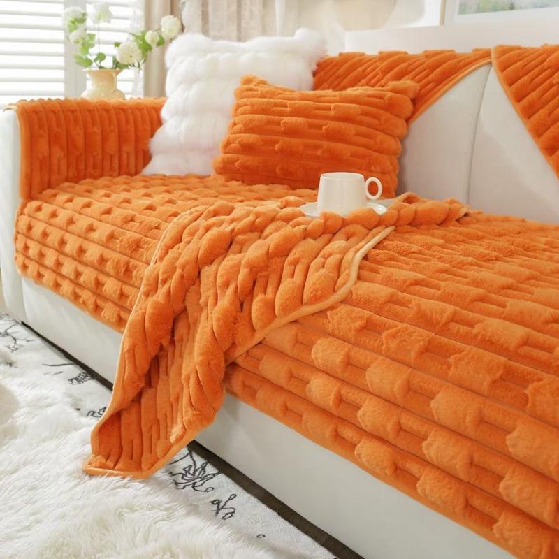 

Подушка для дивана, зимняя утолщенная плюшевая подушка, нескользящий кожаный чехол для дивана, тканевое полотенце 70*70cm