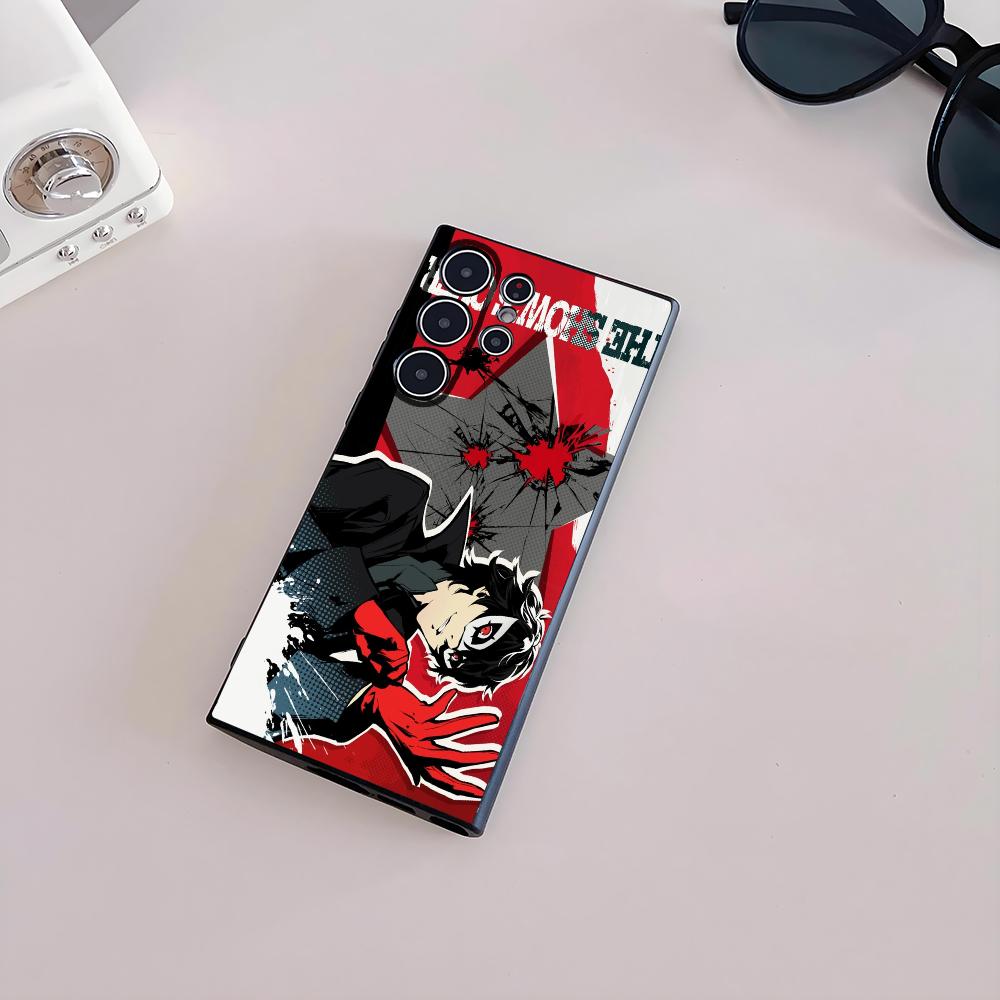 P-Persona 5 Anime Phone Case For Samsung Galaxy S25 S24 S22 S23 Ultra S21 S20 Plus 5G Frosted Non-Slip Full Cover Soft Case