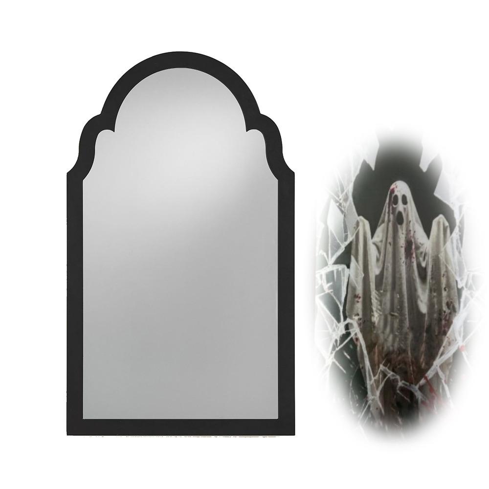 Glowing LED Mirror Decor Battery Operated Glowing Ghost Decor Halloween Wall Decor Haunted Mansion