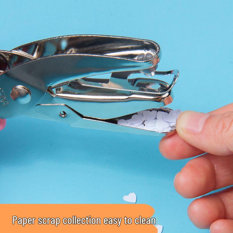 Heart-Shaped Metal Single Hole Punch for Loose-Leaf Papers – Ideal for Students and Crafts