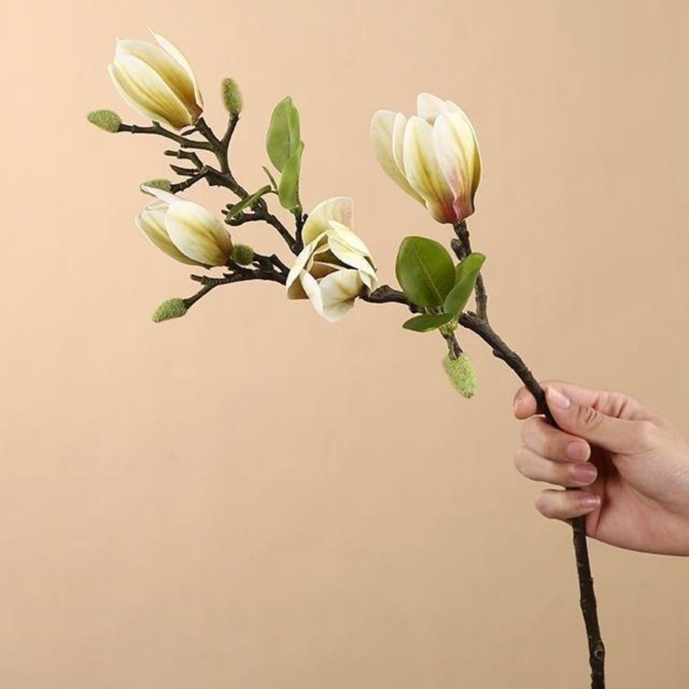 Kytice magnolií z hedvábí Real Touch Odolná vůči vyblednutí Simulované orchideje Svatba Dekorace