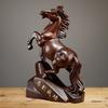 Ebony Wood Horse Carving: Solid Wood Ornament for Success - Handcrafted Home & TV Cabinet Decoration, Opening Gift