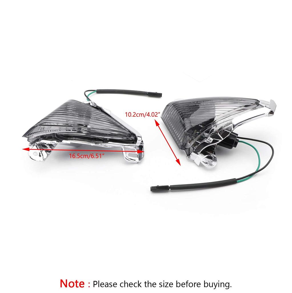 Bruce Shark Motorcycle Front Turn Signals for Kawasaki Ninja and 650F Concours & ZX14R, ZX10R, (Smoke)