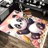 1pc Panda with Flower Chair Mat - Anime Cartoon Design, Non-Slip Carpet for Office Chair, Suitable for All Seasons, Home Decor, Living Room, Bedroom,