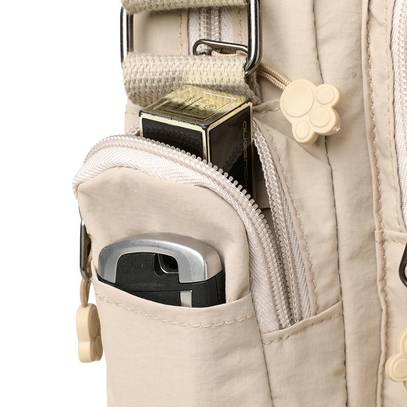 Sac Carré Petit en Nylon Imperméable Sac Léger pour Téléphone Portable pour Femmes Sac Bandoulière Commuter Multi-Poches