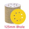 20pcs 125mm 5 Inch 8 Holes Yellow Sandpaper, Sanding for Discs Grinder Car Woodworking Metal Grinding Disc Abrasive Polishing Tool