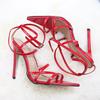 Comemore  Sexy Black Red Woman Sandals Pointed Evening Party Cross Belt Stilettos Ladies 11 .5cm High Heels Women 'S Shoes 42