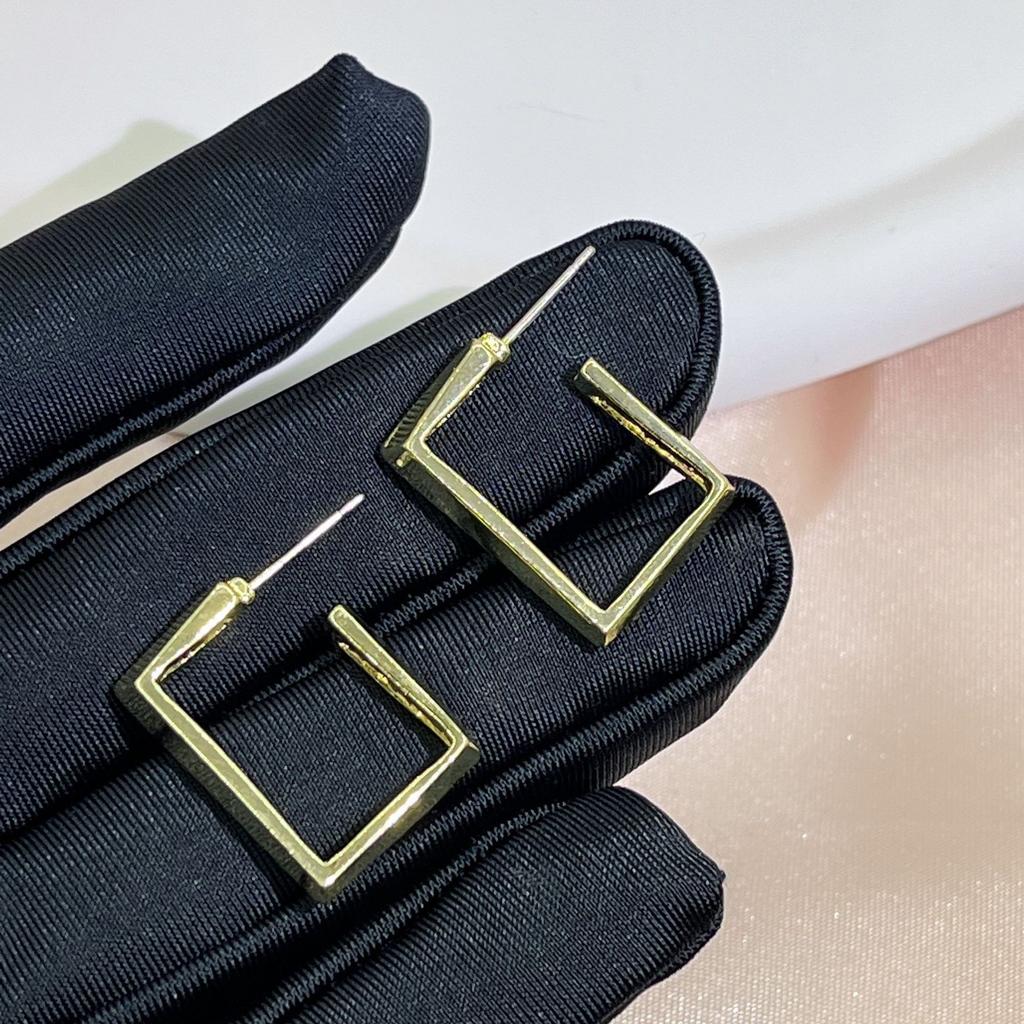 Gold Geometric Metal Square Curve Dangle Earring for Women Punk Temperament Jewelry Christmas Gift