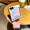 Solid Color Lychee Texture Phone Case For Samsung Galaxy Z Flip7 FE Flip 7 6 5 Electroplating Silver Plating PC Protective Cover