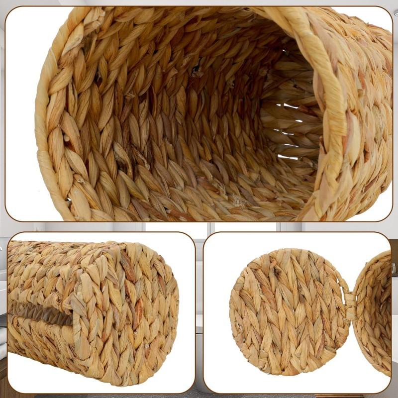 Wicker-Style Plastic Toilet Paper Holder Basket Bathroom Storage Modern Minimalist Design