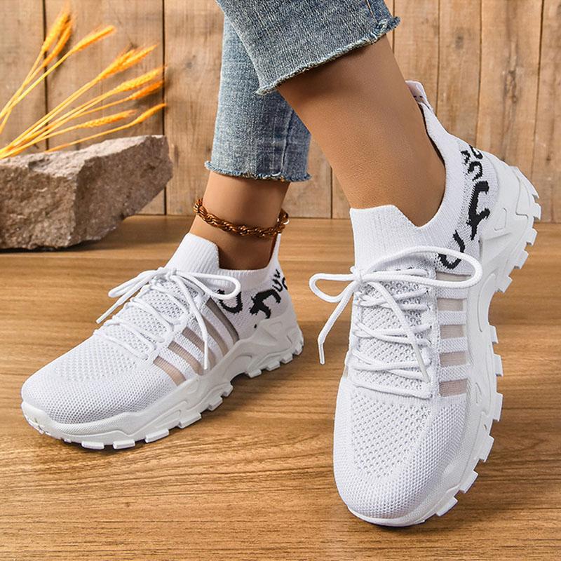 Dámské vycházkové boty Měkká podrážka Protiskluzové tenisky pro maminky Prodyšné síťované boty Módní ležérní jednoboty