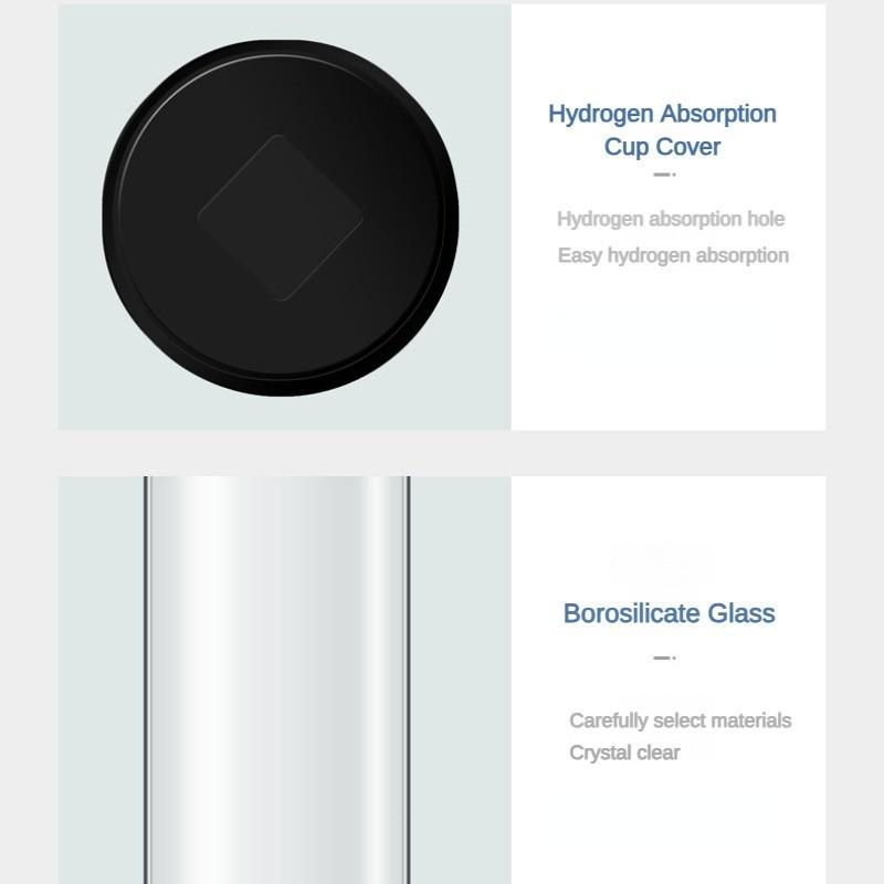 450ml Portable Hydrogen Rich Water Cup Intelligent Glass Hydrogen Absorber Cup Rechargeable Pure H2 Hydrogens-rich Water Bottle