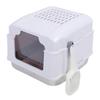 Enclosed Cat Litter Box with Lid Scoop Large Capacity Odor Control Stainless Steel Cat Toilet For Indoor Kitty